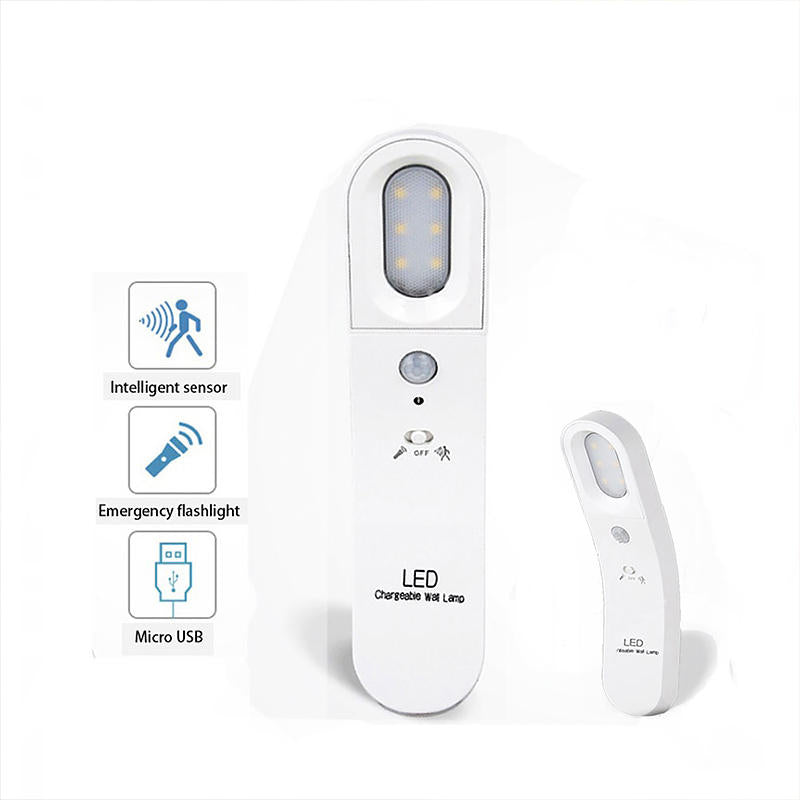 USB Charging PIR Induction Wall Lamp 3000K/6500K 360 Rotation LED Night Light Human Body Induction Bedside Lamp