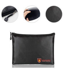 Security Fireproof Bag Explosion-proof Storage Protection Bag Waterproof Fire-Resistant Money Pouch with Zipper for Charging Storage Home Office
