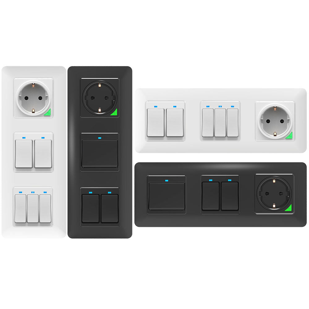 WiFi Smart Light Wall Switch Socket Outlet Push Button DE EU Tuya Wireless Remote Control Work with Alexa Google Home -photosis