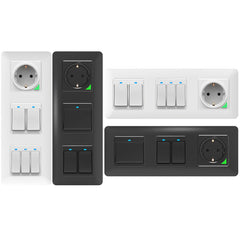 WiFi Smart Light Wall Switch Socket Outlet Push Button DE EU Tuya Wireless Remote Control Work with Alexa Google Home -photosis