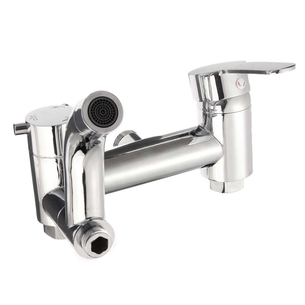 Modern Chrome Bathroom Filler Shower Bath Sink Hand Held Wall Mounted Mixer Tap Faucet