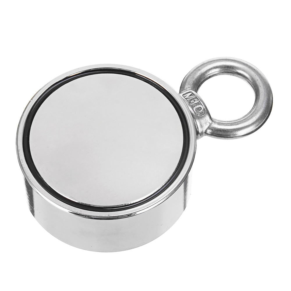 Double Side 420kg D75mm Neodymium Fishing Salvage Recovery Magnet For Detecting Metal Treasure