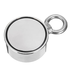 Double Side 420kg D75mm Neodymium Fishing Salvage Recovery Magnet For Detecting Metal Treasure