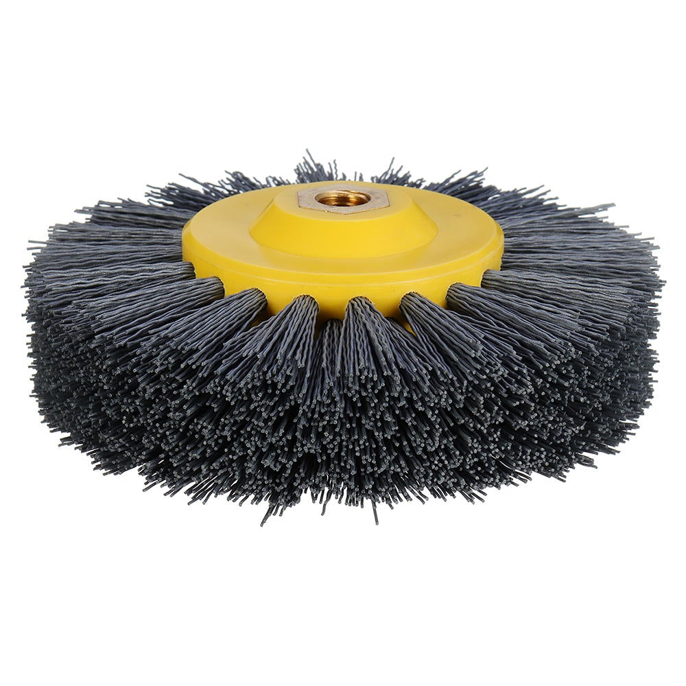 150x40mm M14 Wire Drawing Wheel Brush 80/120/180/320 Grit Drum Burnishing Polishing Wheel