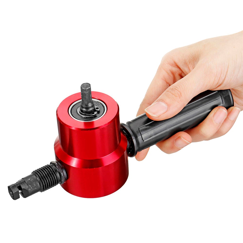 Red Double Head Sheet Metal Nibbler Cutter Drill Attachment Metal Sheet Cutter for Electric Drill