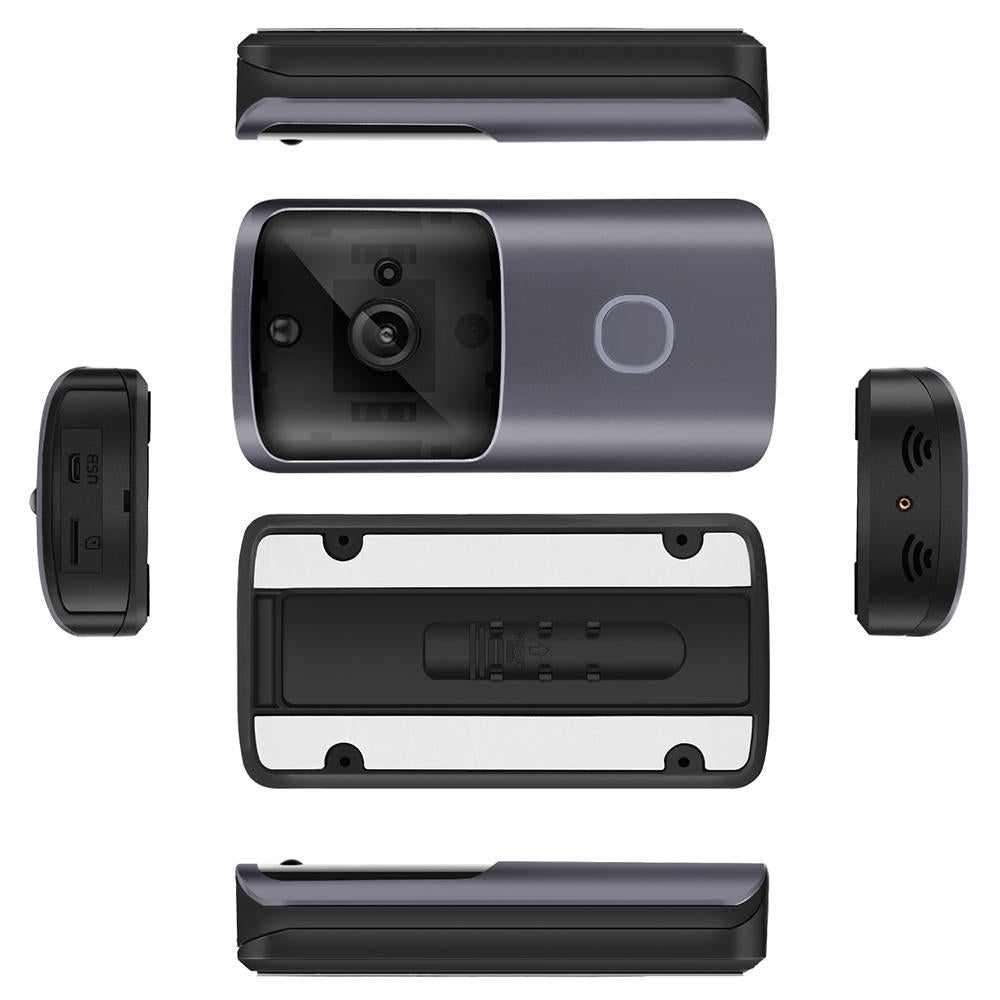 720P 166 Wide View Two-way Audio Smart WIFI Video Doorbell Smart Home PIR Alarm Monitor