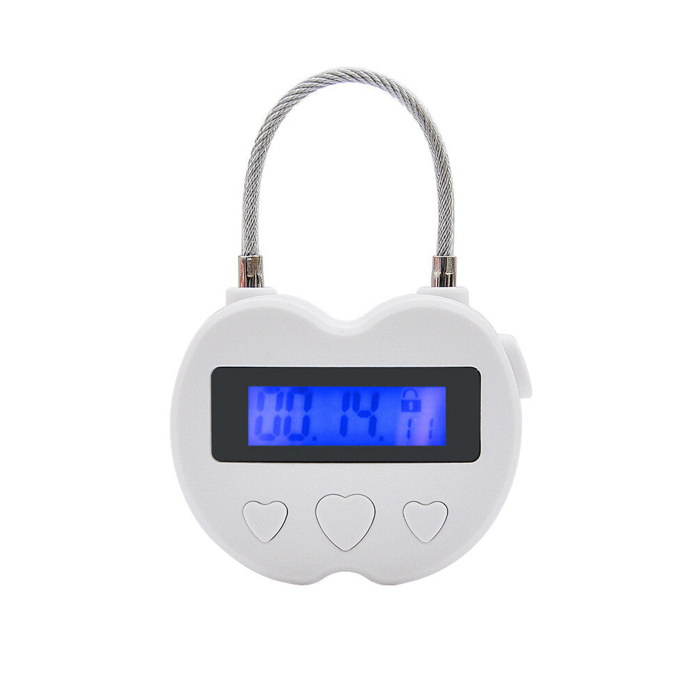 99 Hours USB Rechargeable Time out Padlock Max Timing Lock Digital Timer Alarming Padlock w/ LCD Display Screen