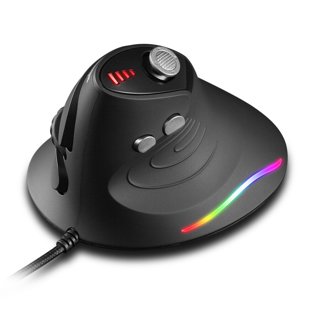 Wired Vertical Mouse 1000-10000DPI 12 Buttons RGB Backlit Optical Mice Ergonomic Programming Gaming Mouse