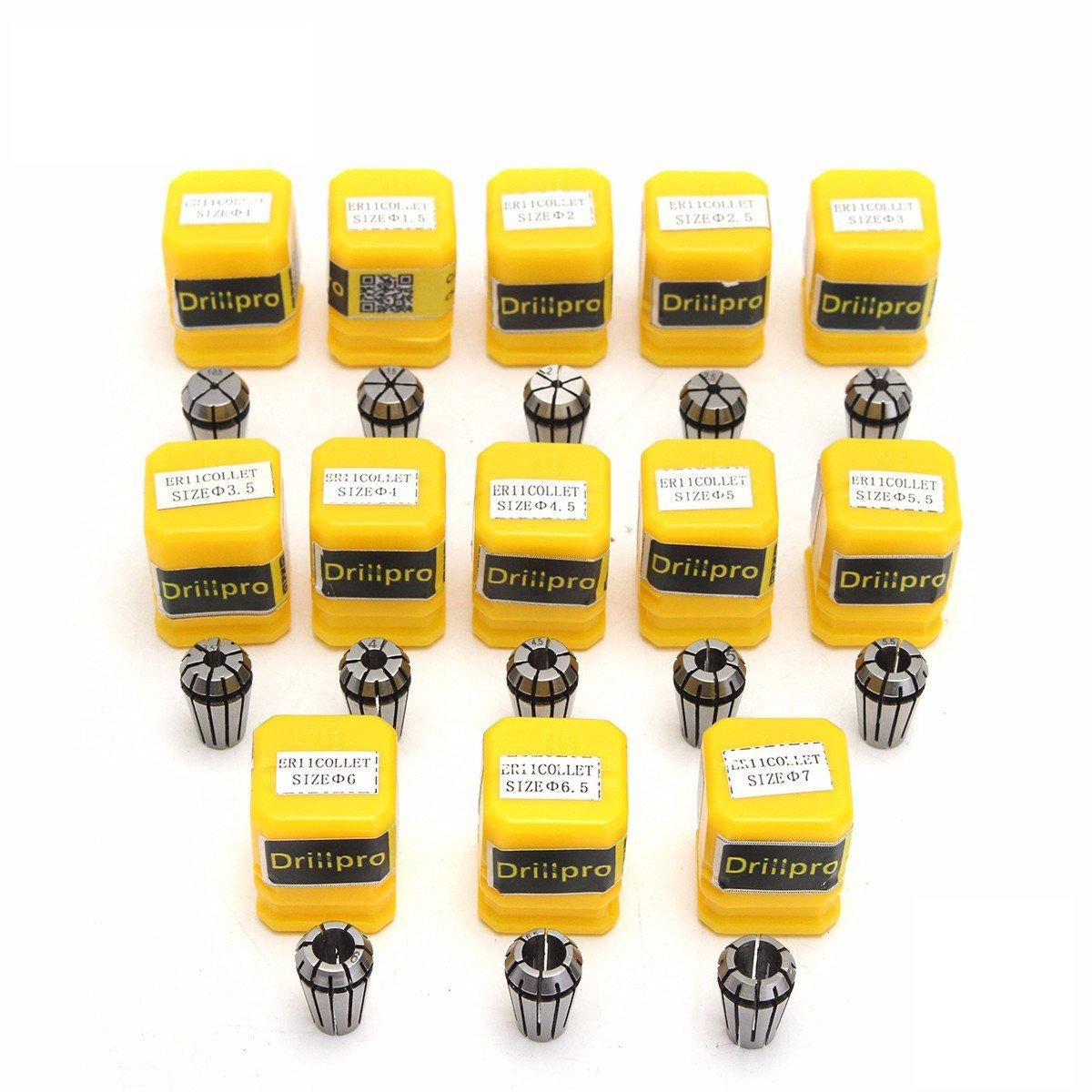 13pcs ER11 1-7mm Spring Collet Chuck Set for CNC Engraving Milling Mahchine Lathe Tools