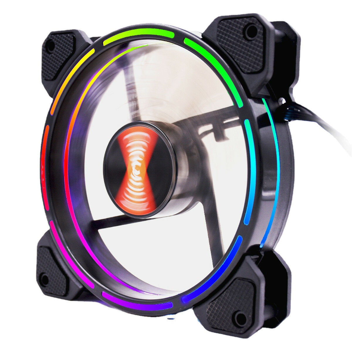 12cm 1 Fan Colourful RGB LED Ring PC 12cm Case Cooling Fan and Controller LED Light Bar
