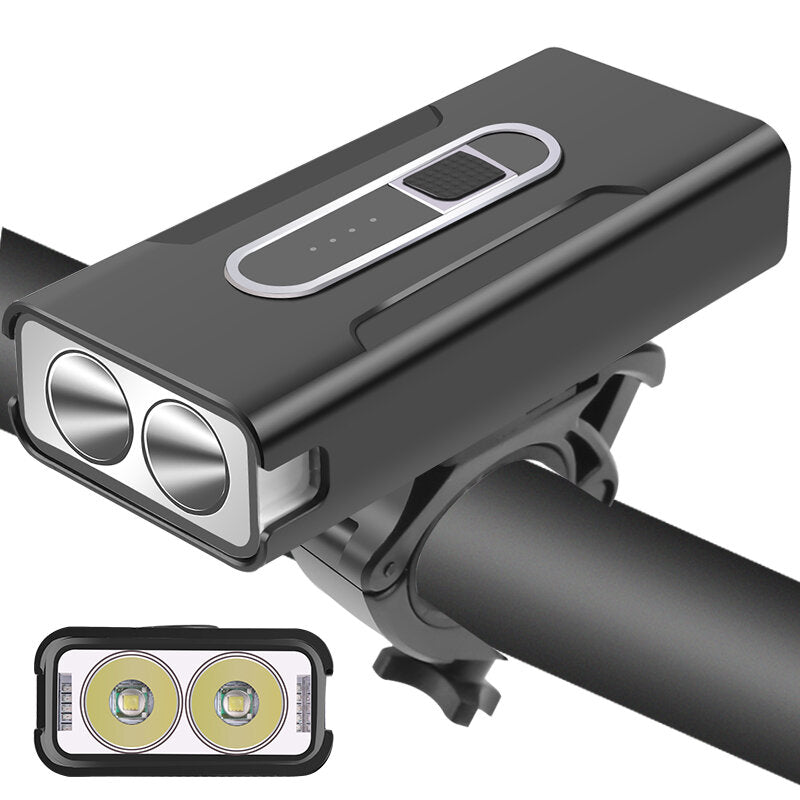 2xT6 Bicycle Light USB Charging 4 Modes Adjustable Bike Headlamp Waterproof LED Front Lamp
