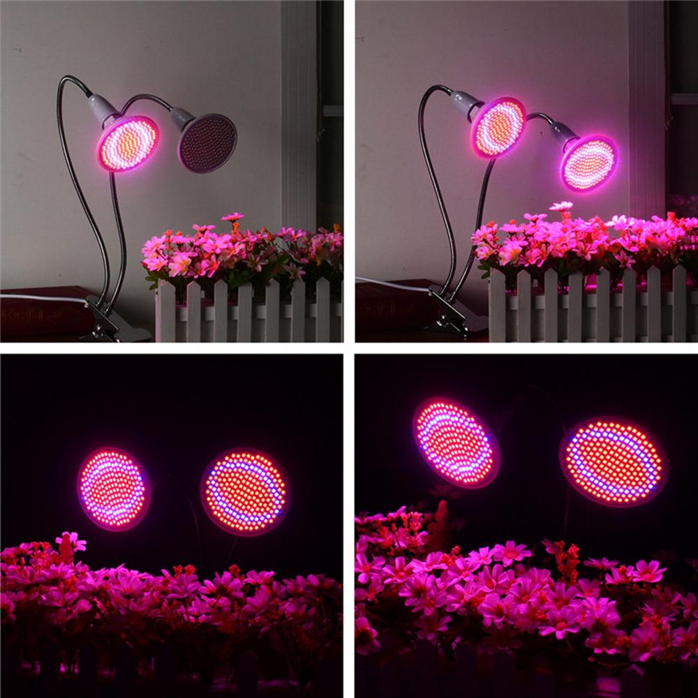 40CM E27 Flexible Dual Head Clip Lampholder Bulb Adapter with On/off Switch for LED Grow Light