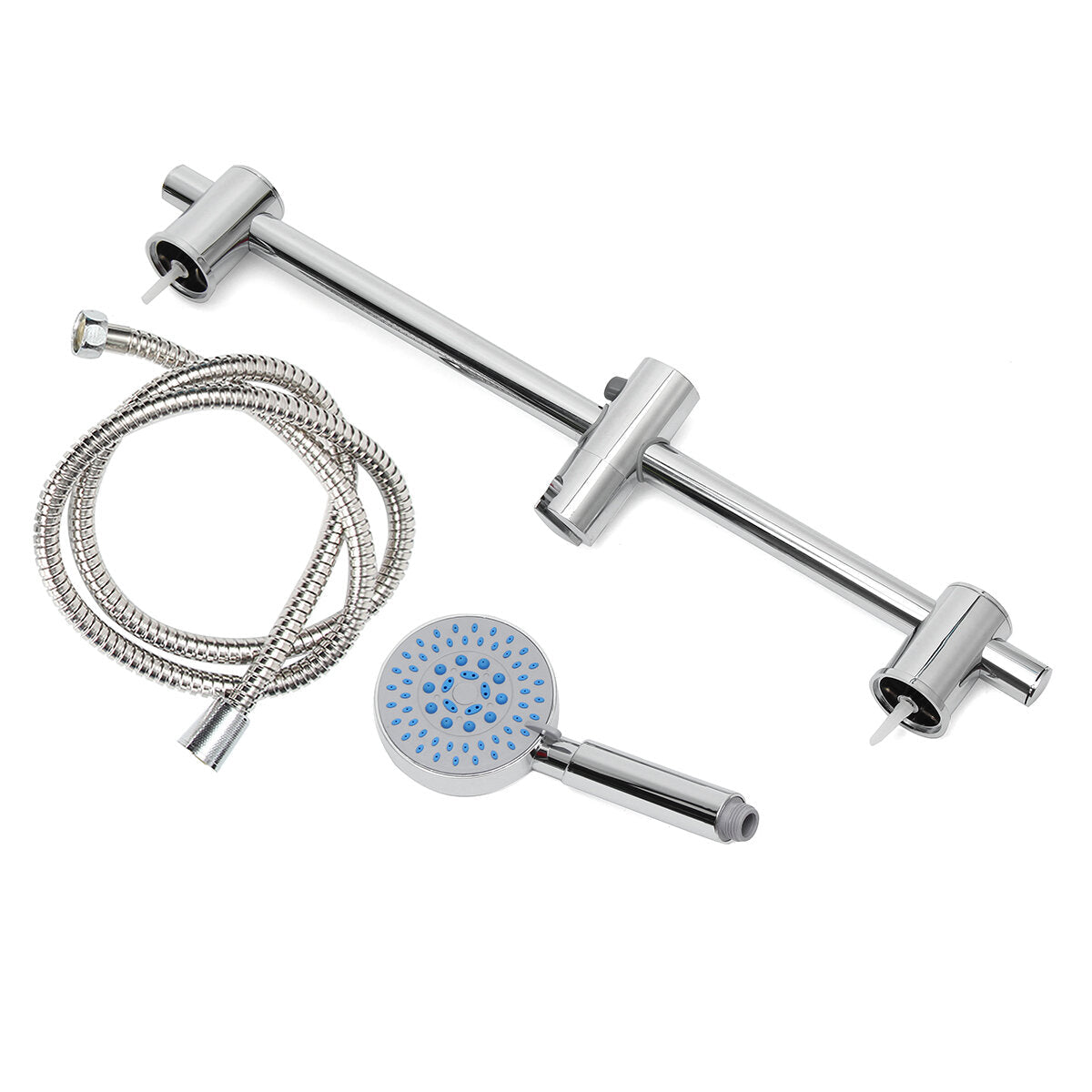 Bathroom Shower Head Riser Rail Bracket Handheld Holder Bar Chrome