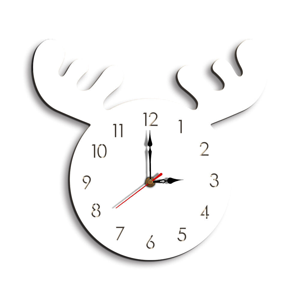 Wapiti Head Creative Wall Clock Living Room Home Cartoon Children's Clock
