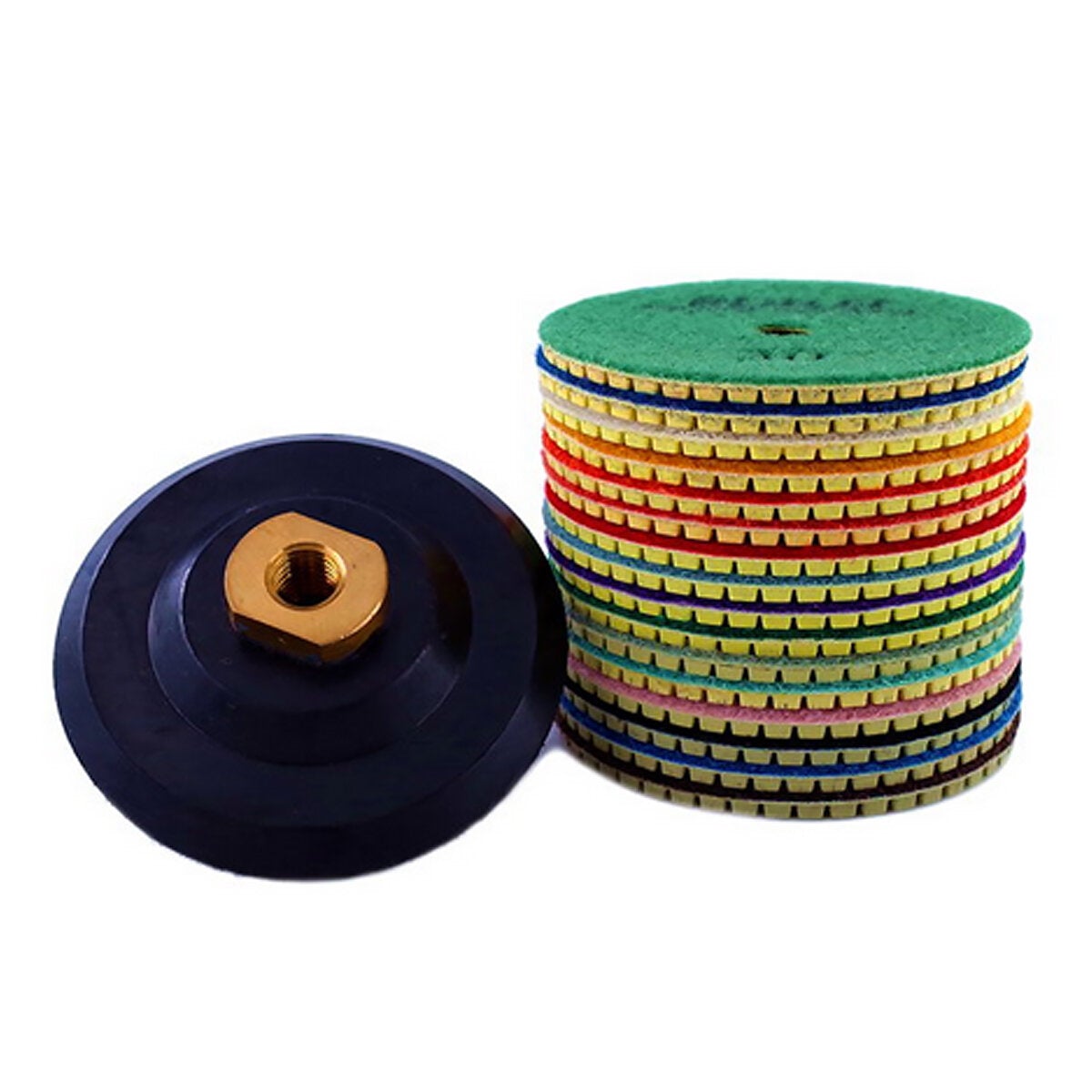 17pcs 4 Inch 30-800 Grit Diamond Polishing Pads Set for Marble Granite Stone Concrete