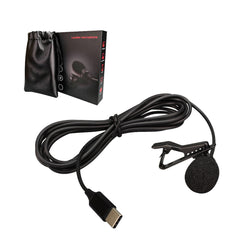 USB Type-C Microphone Mini Small Portable Wired Clip-on Lapel Collar Lavalier Condenser USB-C for Phones