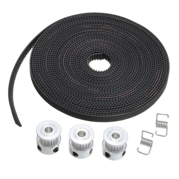 5m Timing Belt with 3pcs 5mm Bore Pulley and 2pcs Belt Locking Spring