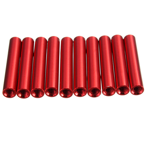 M3AR1 M3 Aluminum Alloy Standoff Studs 8-35mm Red Round PCB Board Spacers Standoffs 10pcs