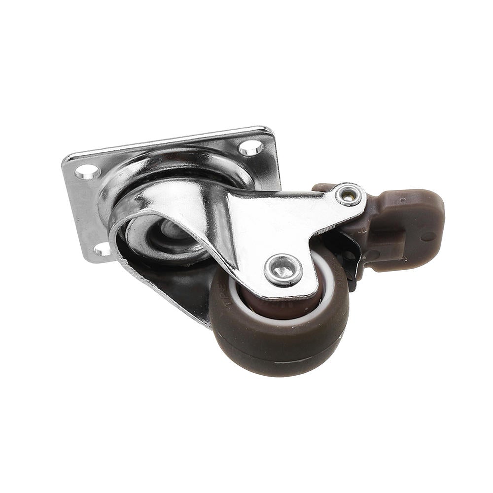 4pcs 1 Inch TPE Mute Lightweight Universal Wheels with Brake Caster for Furniture