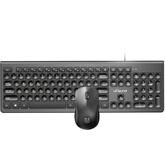 Wired Keyboard & Mouse Set 106 Keys Chocolate Square Keycap Silent Office Keyboard 1000DPI Ergonomic Mouse Kit for Mac Windows