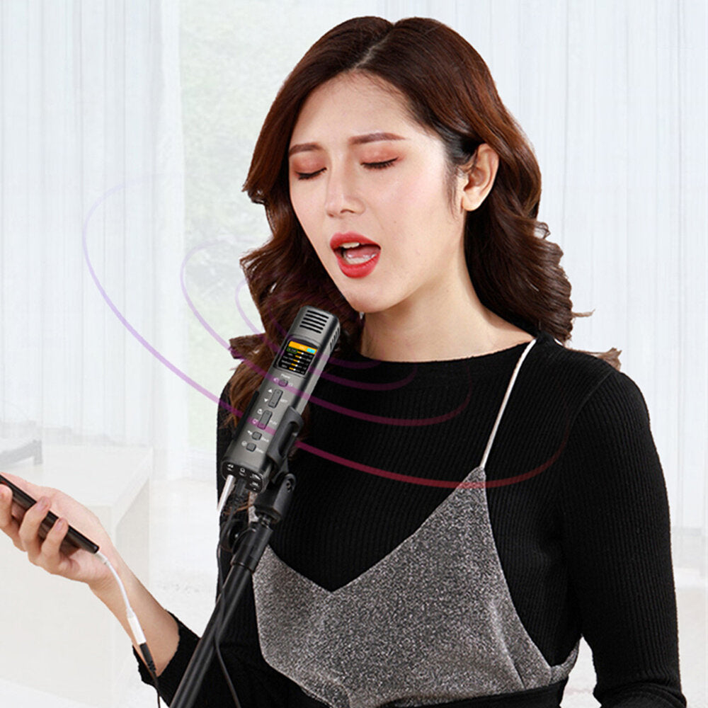 Muti-functional DSP Microphone Smart Mike With Sound Card Audio Mixer Function for Singing Recording Teaching