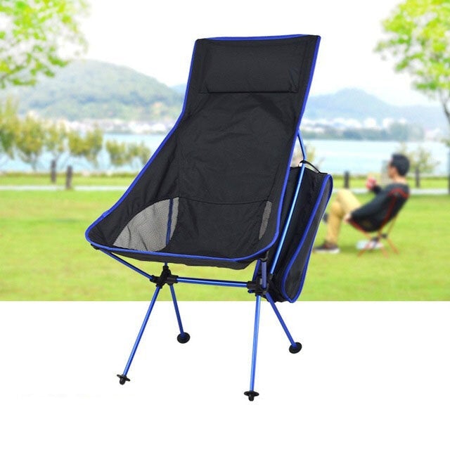 Portable Collapsible Moon Chair Fishing Camping BBQ Stool Folding Extended Hiking Seat Garden Ultralight Portable Indoor Outdoor Chair