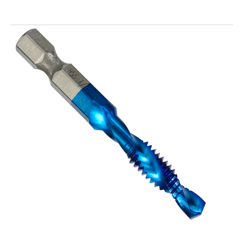 6Pcs Thread Tap HSS Screw Spiral Tap Drill Set 6-32 8-32 10-24 10-32 12-24 1/4-20NC Hexagon Shank Machine Plug Tap Threading Tool