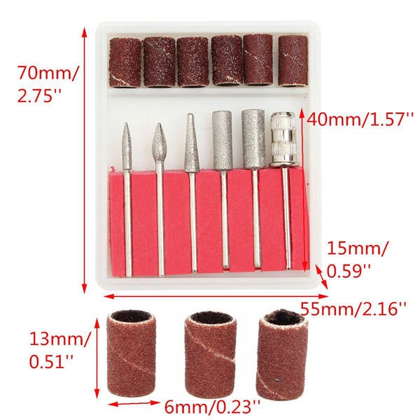 300pcs 80/120/180 Grit Drill Sanding Bands with 6 Replacement Bits Set