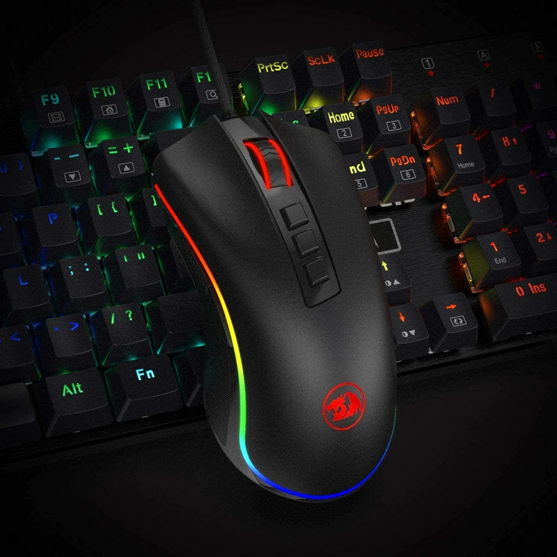 Gaming Mouse 16.8 Million RGB Color Backlit 10,000 DPI Adjustable Comfortable Grip 7 Programmable Buttons