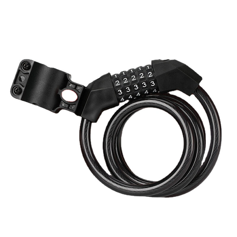 5 Number Bicycle Password Lock Anti-Theft Durable Long Spring Wire Motorcycle Bicycle Safety Riding Cycling Lock