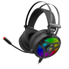 Gaming Headset 7.1 Virtual Surround Sound 50mm Driver Unit RGB Light Powerful Bass Noise Reduction Mic for PC