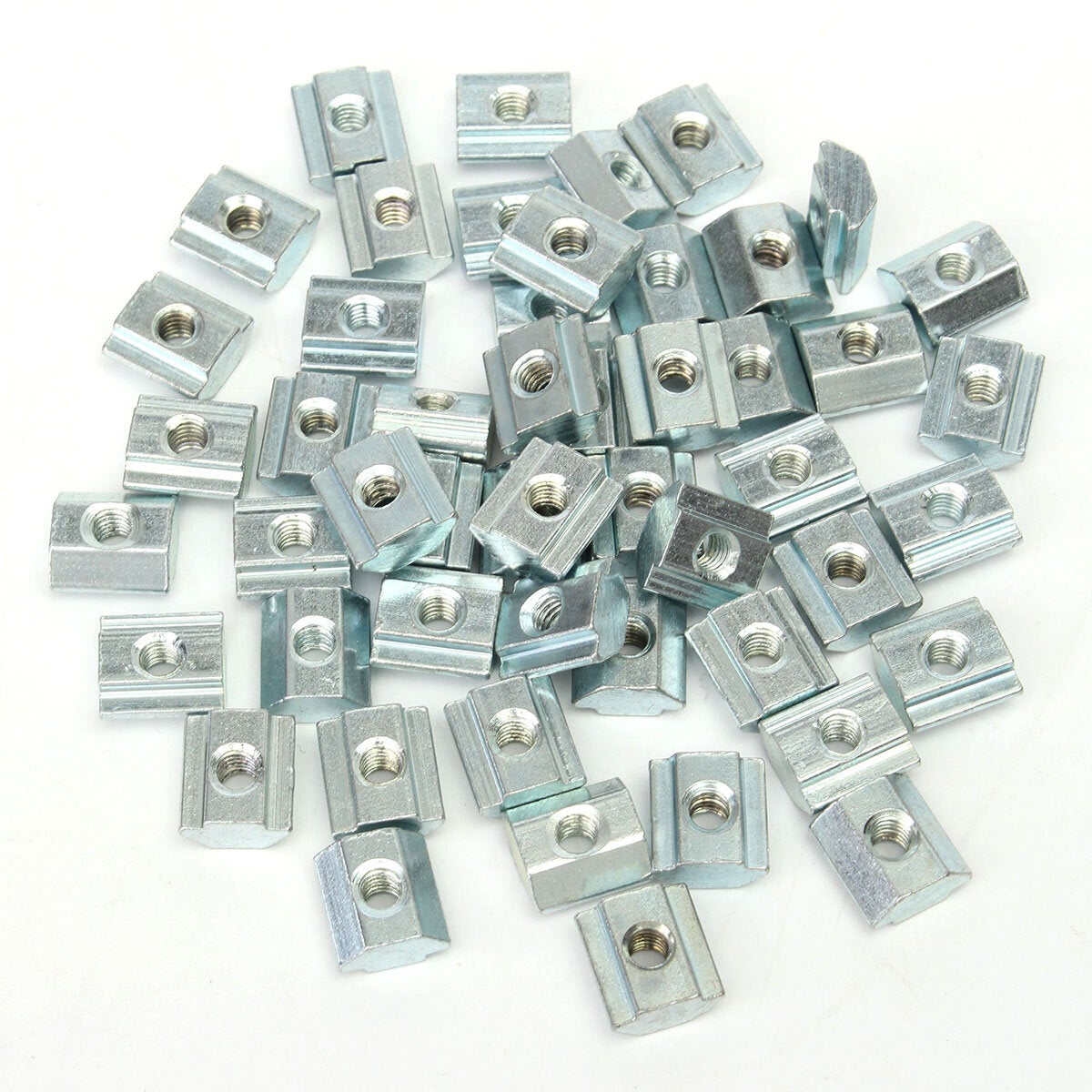50pcs T Sliding Nut Block for 2020 Aluminum Profile Zinc Coated Plate Aluminum Accessories