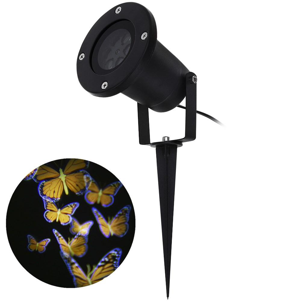 Waterproof LED Colorful Butterfly Light Projector Lamp for Christmas Festival 110-220V