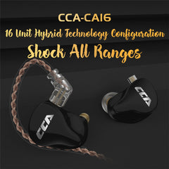 Wired Earphones 16 Drivers 7BA+1DD 3.5mm In Ear Earphone Hi-Fi DJ Monitor Music Stereo Earbuds Headphone