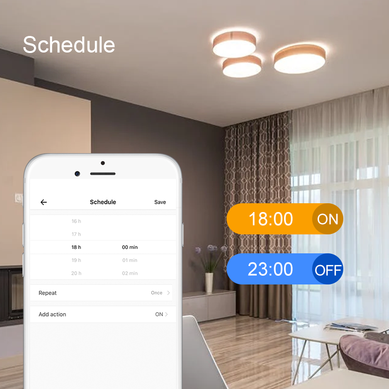 Mini WiFi+Bluetooth Smart Switch App Control Voice Control Light Intelligent Remote Control Switch Module for Smart Home Work with Alexa Google Home