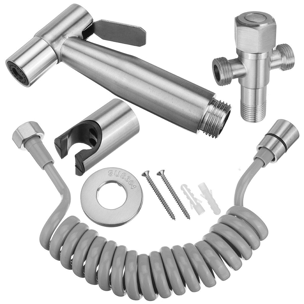 Stainless Steel Toilet Bidet Sprayer Handheld Bathroom Cleaning Tools Set