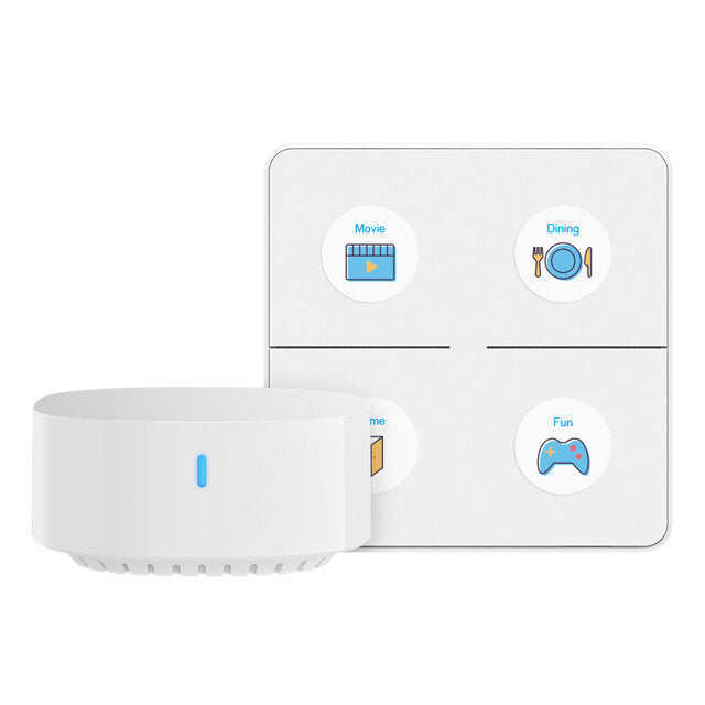Wireless Smart Scene Controller APP Remote Control Button Light Switch 4 Gang Switch Panel Smart Button Kit