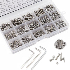 520Pcs Stainless Steel Hex Socket Round Head Screws Nuts Assortment Set M3 M4 M5