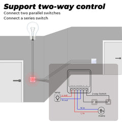 Smart Wifi 16A 10A Light Switch Dual Control Voice Remote Control Switch Breaker Work with Amazon Google Home