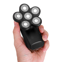 6 IN 1 6D Rotary Electric Shaver LED Display Men IPX7 Waterproof Nose Hair Trimmer Facial Cleaning Brush W/ 3pcs Limit Combs