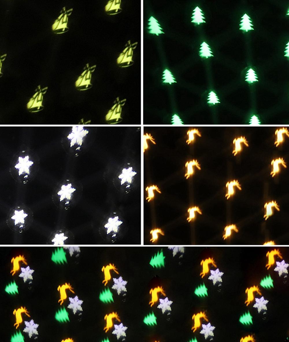 4 LED Projection Stage Light Outdoor Christmas Mini Snowflake Lamp with Remote Control for Party Festival