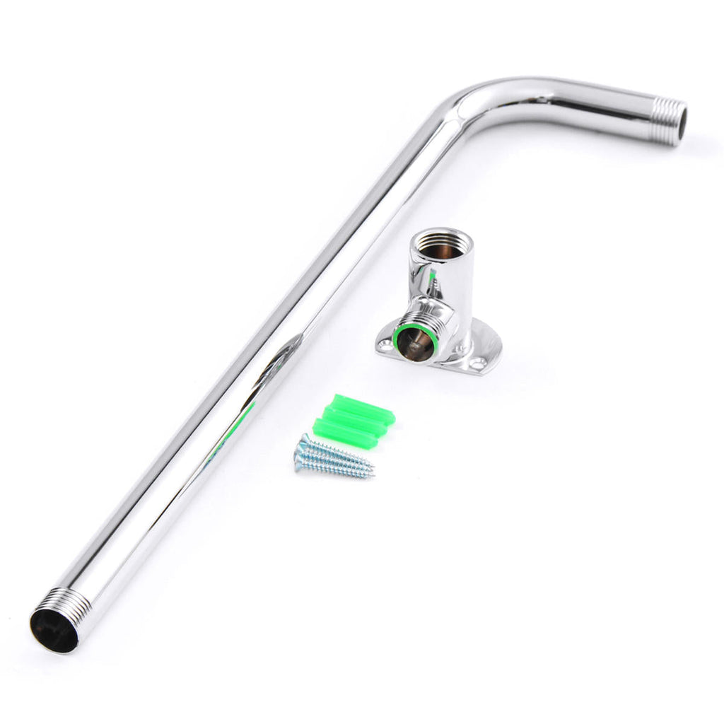 475mm Long Shower Arm Bottom Entry Wall Mounted Head Extension With Copper Base