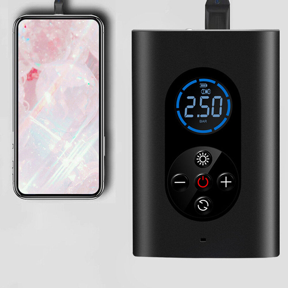 150PSI 4-in-1 Wireless Air Pump with LED Light 4000mAh USB Rechargeable For Bike Pump Car Bicycle Electric Scooter Basketball Football