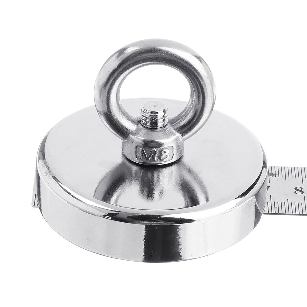 160KG D67mm Neodymium Recovery Magnet with 10m Rope for Fishing Metal Detecting Treasure Hunting