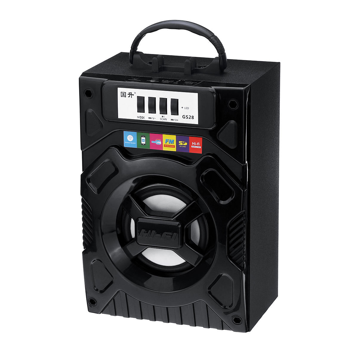 Portable Bluetooth Subwoofer Speaker Outdoor Wooden Box U Disk Square Dance Microphone Audio Music Player