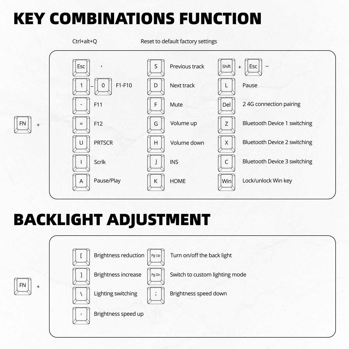 Mechanical Gaming Keyboard 68 Keys Triple Mode With Receiver Switch XDA Profile PBT Keycaps