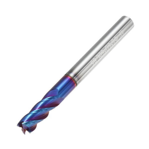 5pcs 2-6mm 4 Flutes Tungsten Carbide Milling Cutter HRC65 Blue NACO Coated CNC Tool
