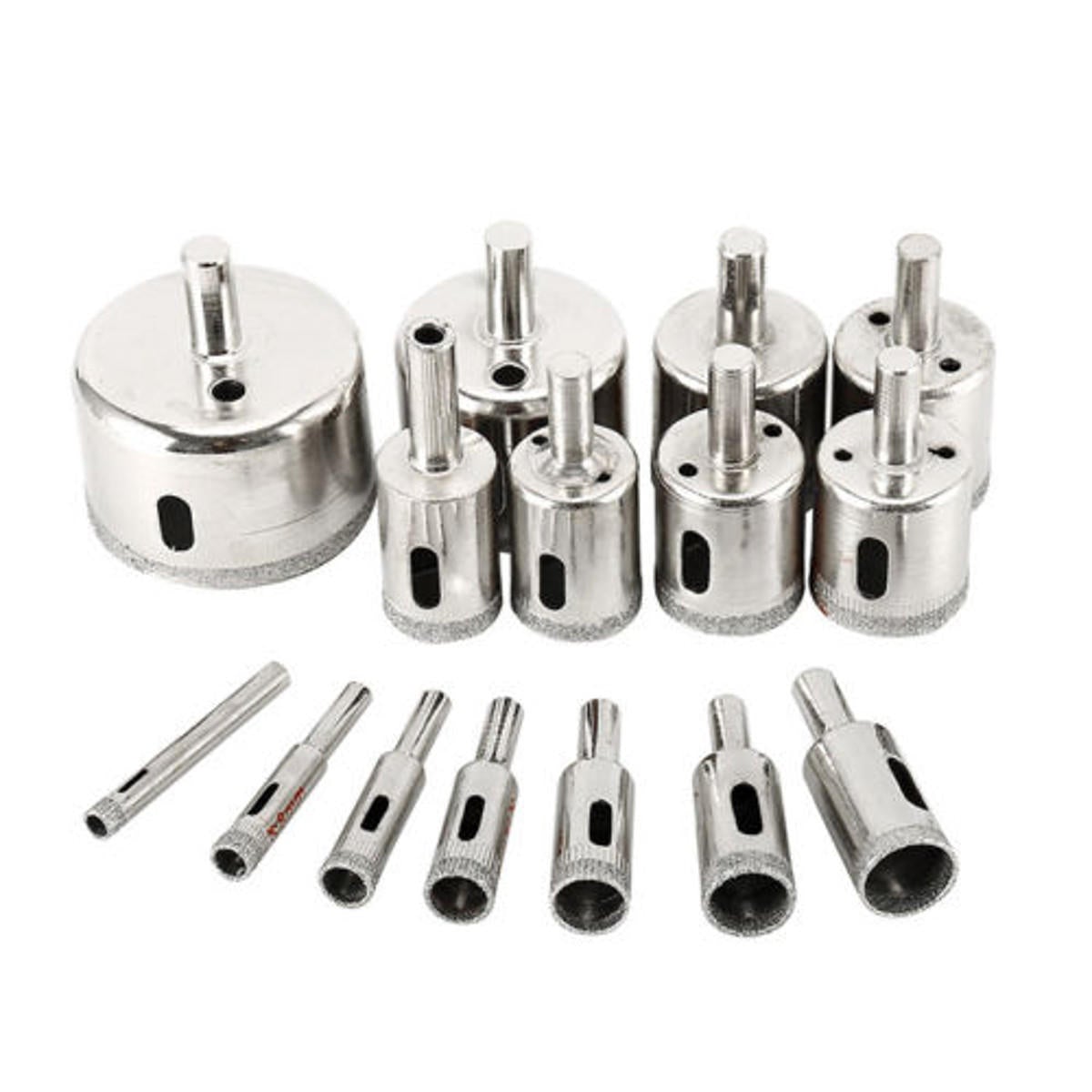 15pcs 3-42mm Diamond Hole Saw Cutter Set Tile Ceramic Glass Porcelain Marble Drill