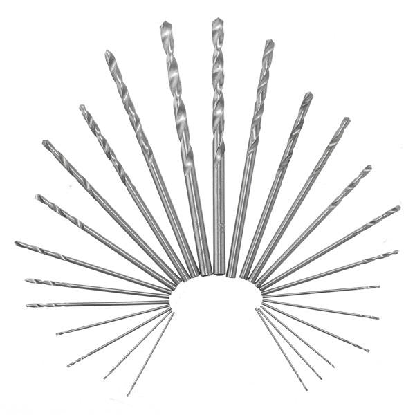 25Pcs 0.5-3mm HSS Metric Twist Drilling Drill Bits Set Straight Shank