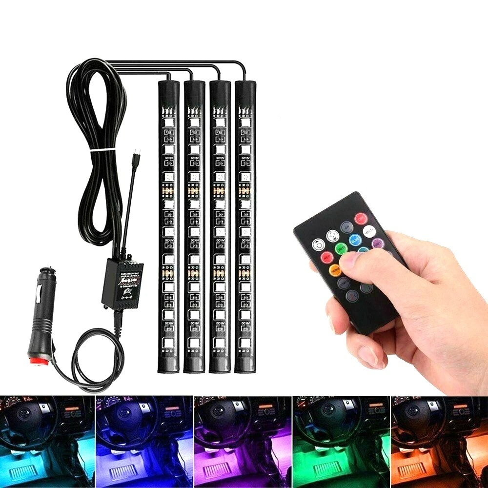Car Interior RGB Led Strip Lights 5050 IP65 Waterproof Music + Controller